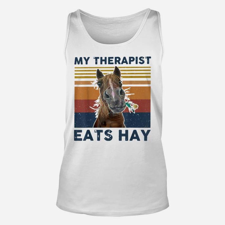 My Therapist Eats Hay Horse Flower Vintage Unisex Tank Top