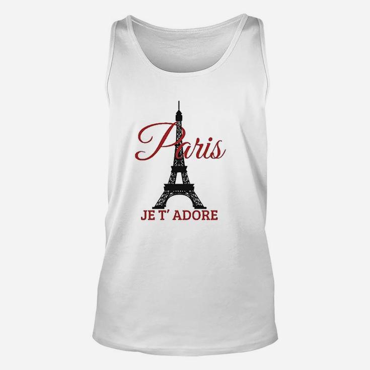 Paris Je T'adore France Eiffel Tower French Unisex Tank Top