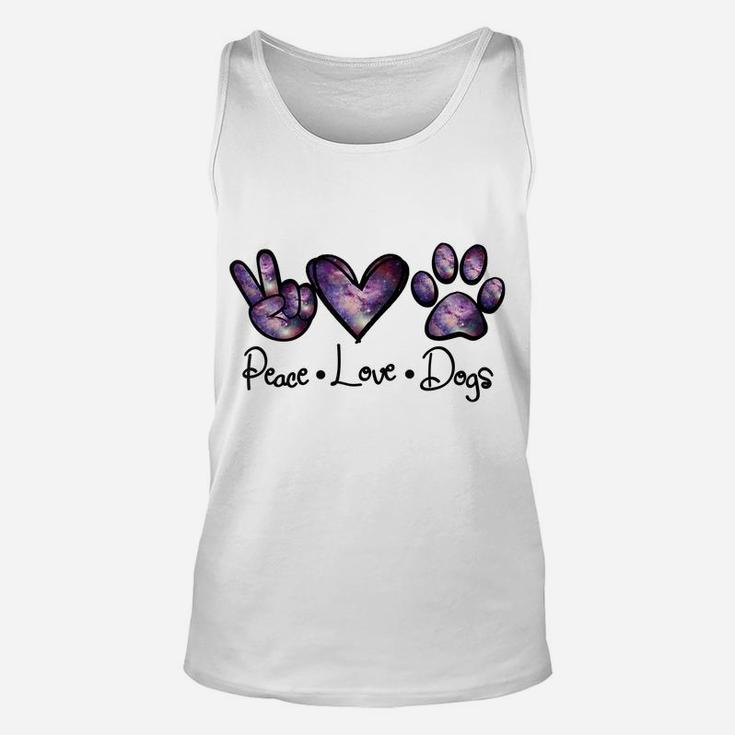 Peace Love Dogs Lover Puppy Paw Dog Funny Dog Lover Unisex Tank Top