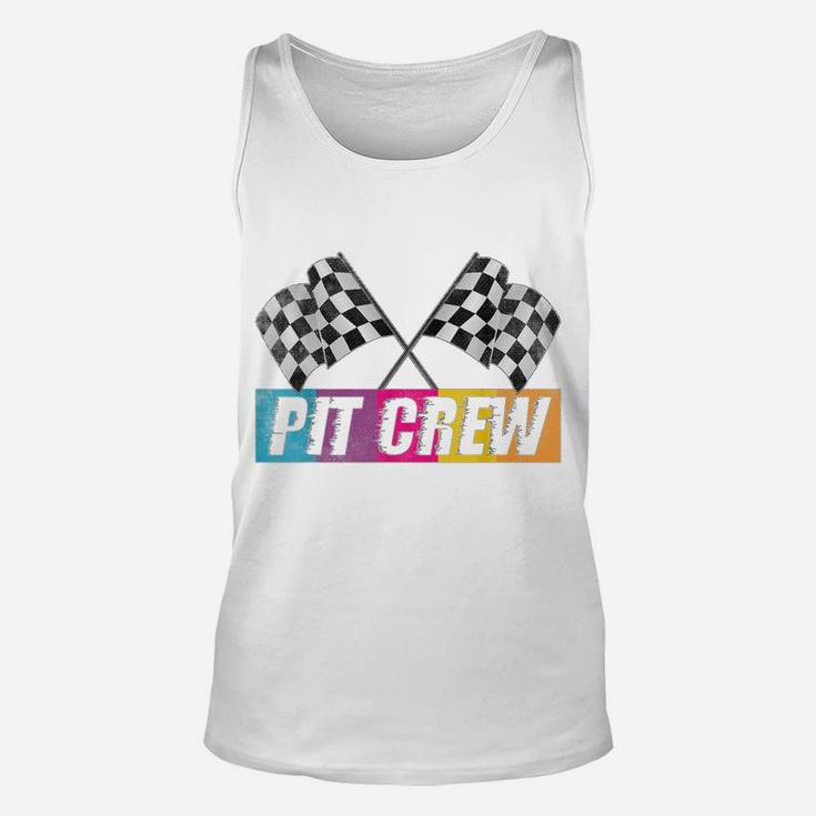 Pit Crew Race Car Party Checkered Flag Car Racing Party Gift Unisex Tank Top