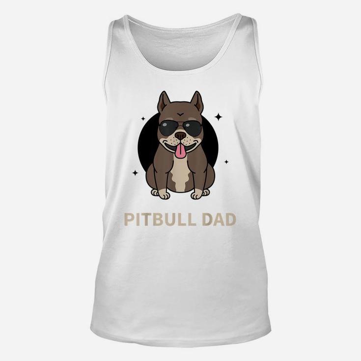 Pitbull Dad Papa Father Daddy Dog Puppy Funny Gift Black Unisex Tank Top