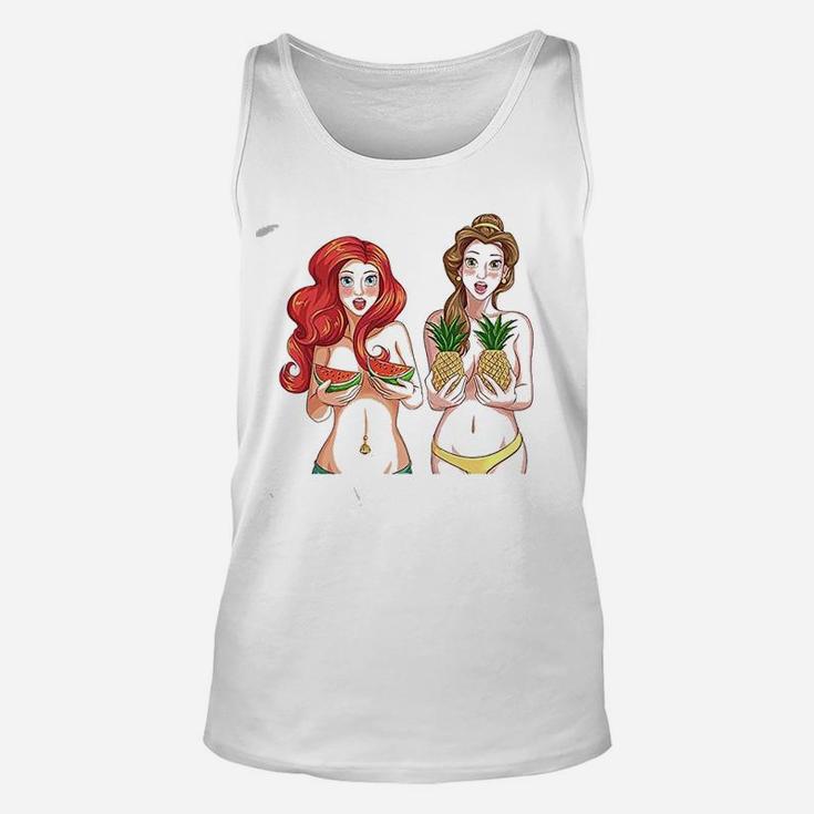 Princesses With Fruits Unisex Tank Top