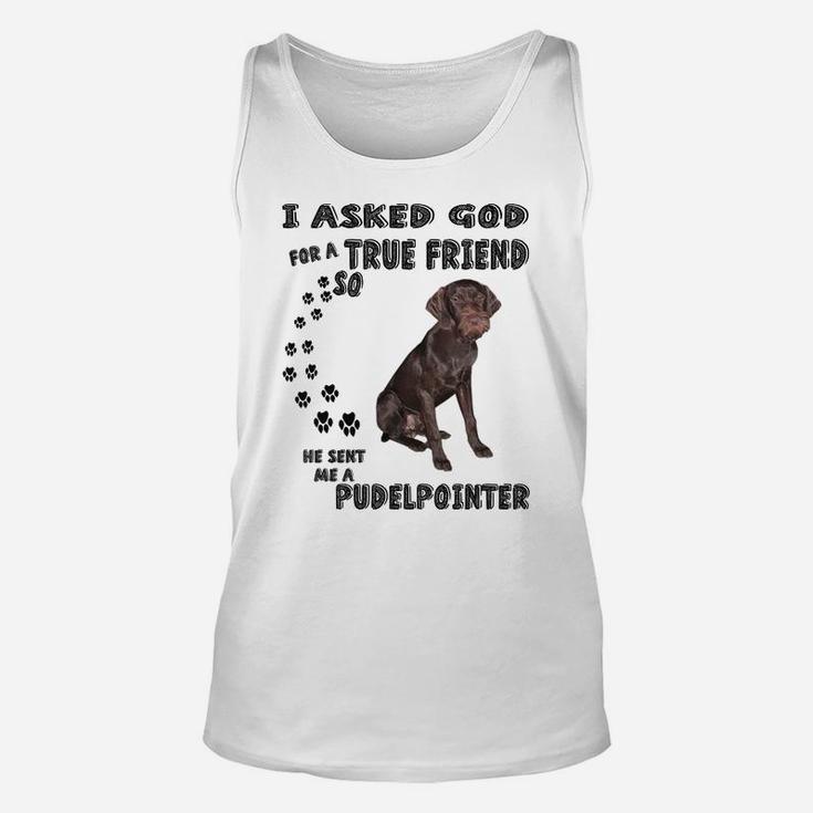 Pudelpointer Saying Mom Dad Costume, Pointing Hunting Dog Unisex Tank Top