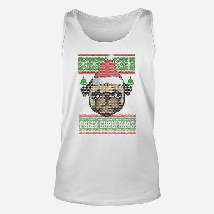 Pugly Christmas Ugly Sweater Sweatshirt Pug Dog Xmas Gift Unisex Tank Top