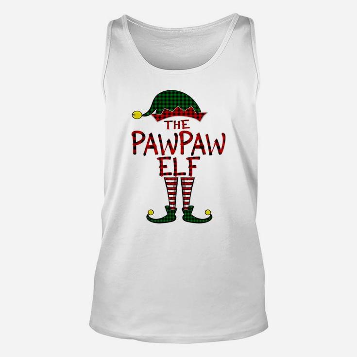Red Plaid Pawpaw Elf Matching Family Christmas Pajama Daddy Sweatshirt Unisex Tank Top