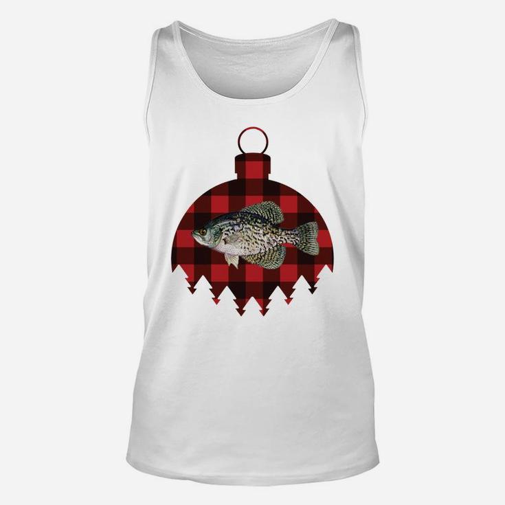 Retro Plaid I'm Dreaming Of A Crappie Christmas Fish Design Sweatshirt Unisex Tank Top