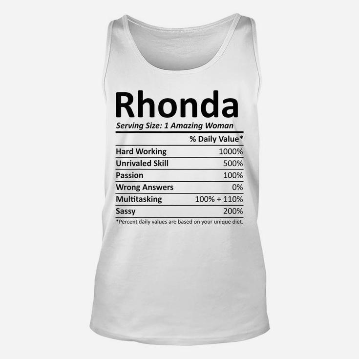 Rhonda Nutrition Personalized Name Funny Christmas Gift Idea Unisex Tank Top