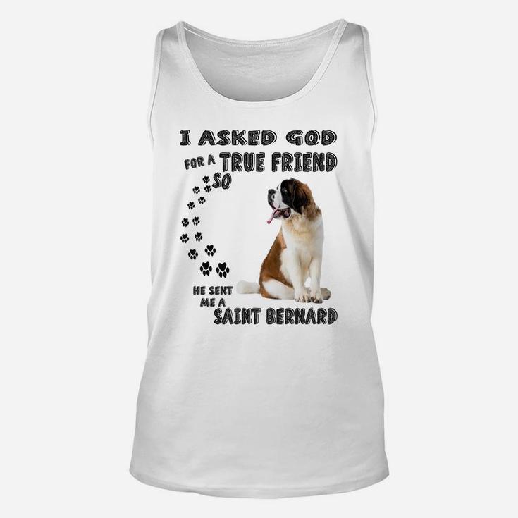 Saint Bernard Mom Dad Quote Costume, Cute Alpine Spaniel Dog Sweatshirt Unisex Tank Top