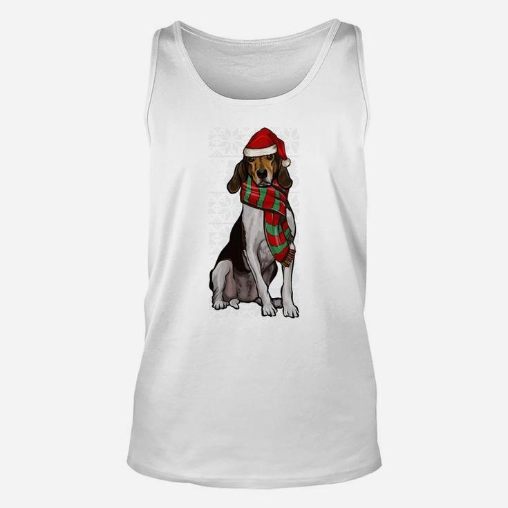 Santa Hat Xmas Treeing Walker Coonhound Ugly Christmas Sweatshirt Unisex Tank Top