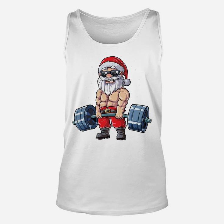 Santa Weightlifting Christmas Fitness Gym Deadlift Xmas Men Sweatshirt Unisex Tank Top