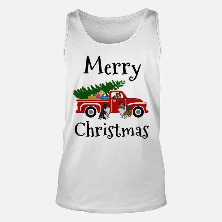 Sheltie, Sheltie Gifts, Sheltie Christmas Merry Christmas Unisex Tank Top
