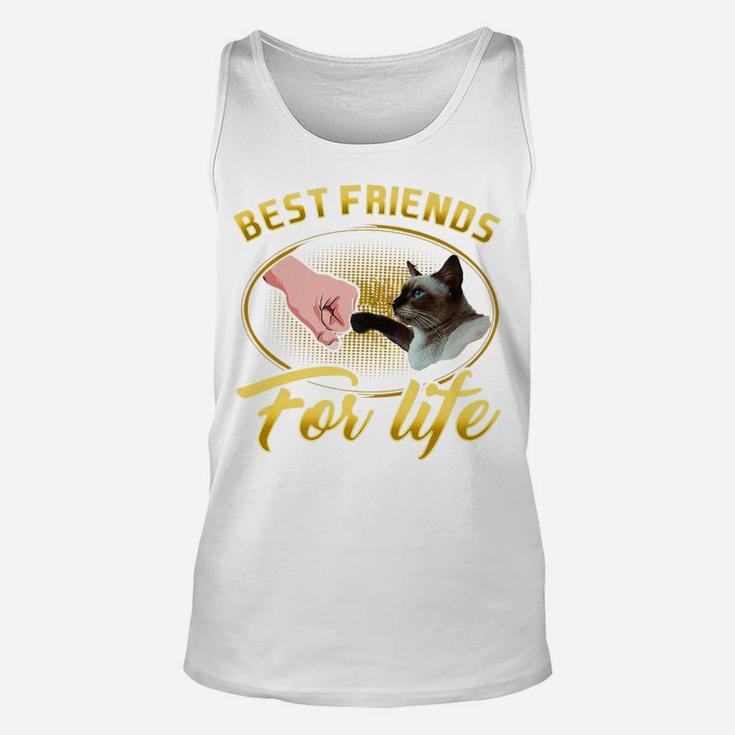 Siamese Cat Best Friends For Life Gift Friends Funny Design Unisex Tank Top