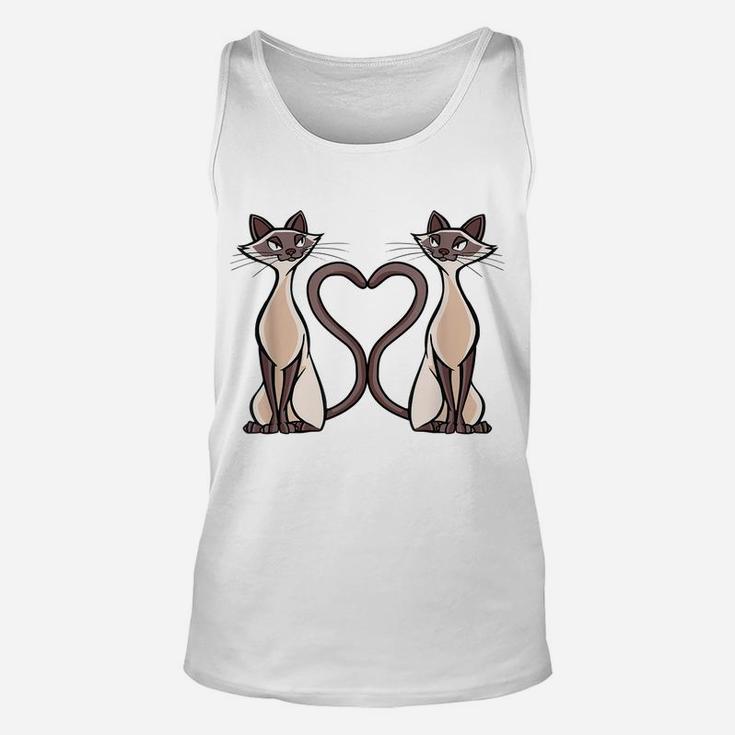 Siamese Cat Heart Design Cat Lovers, Ladies And Gentlemen Unisex Tank Top