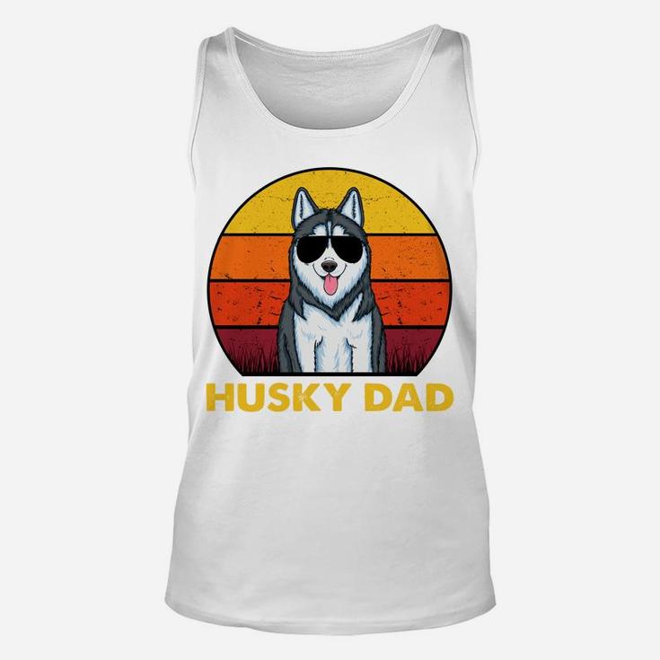Siberian Husky Dog Dad Sunset Vintage Siberian Husky Dad Sweatshirt Unisex Tank Top