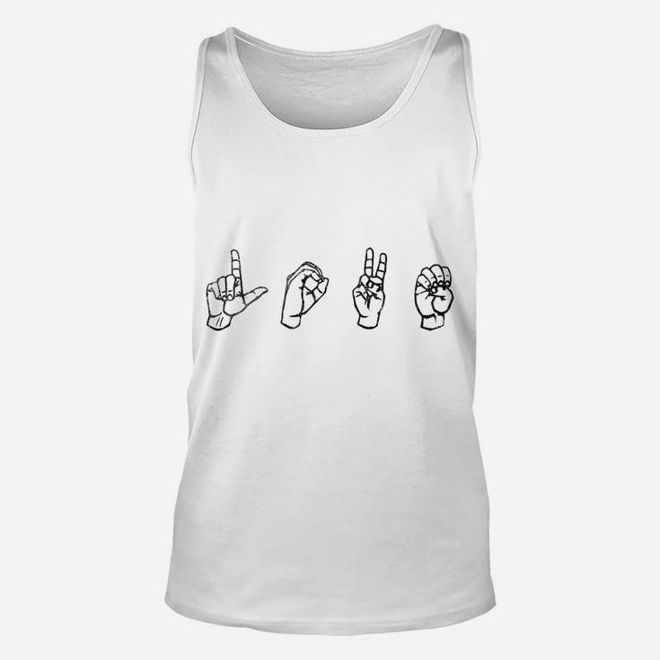 Sign Language Love Signed Asl Valentines Day Unisex Tank Top