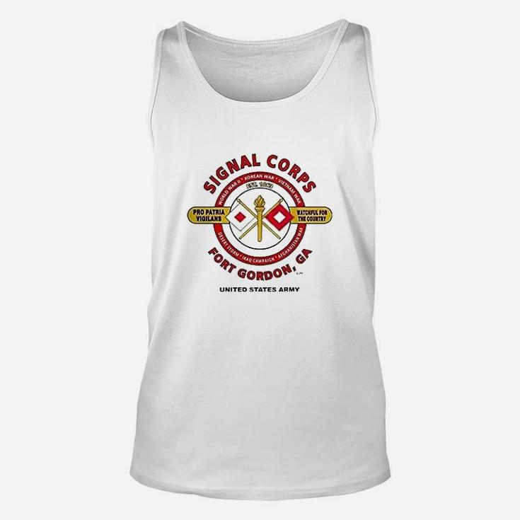 Signal Corps Us Army Fort Gordon Ga Watchful For The Country Campaign Unisex Tank Top