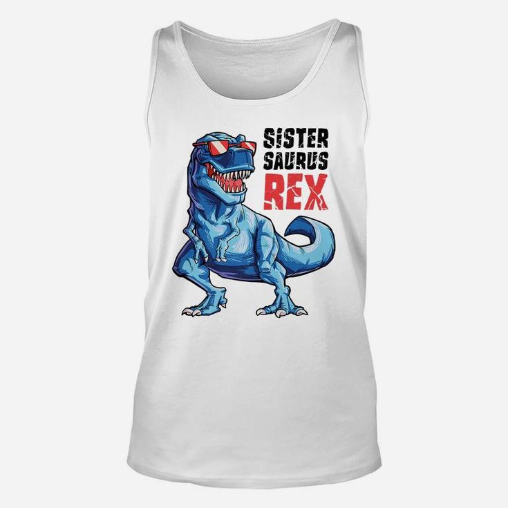 Sistersaurus T Rex Dinosaur Sister Saurus Family Matching Unisex Tank Top