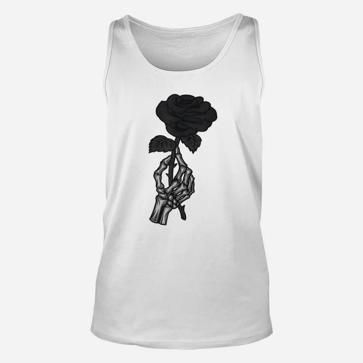 Skeleton Hand Aesthetic Streetwear Goth Black Rose Flower Unisex Tank Top