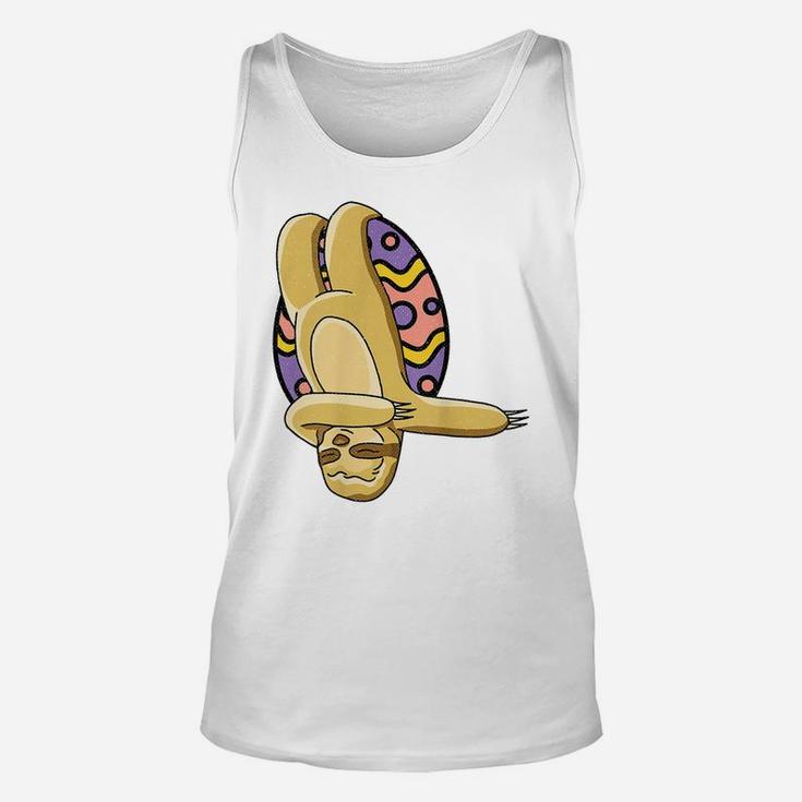 Sloth Dabbing Happy Easter Cute Egg Hunting Unisex Tank Top