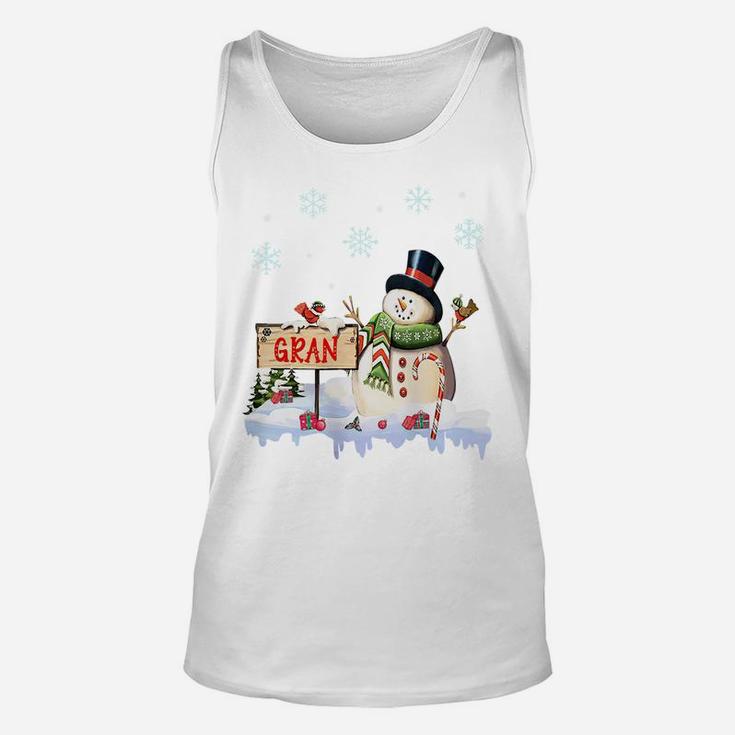 Snowman Gran Freeze Christmas Party Gift Xmas Unisex Tank Top