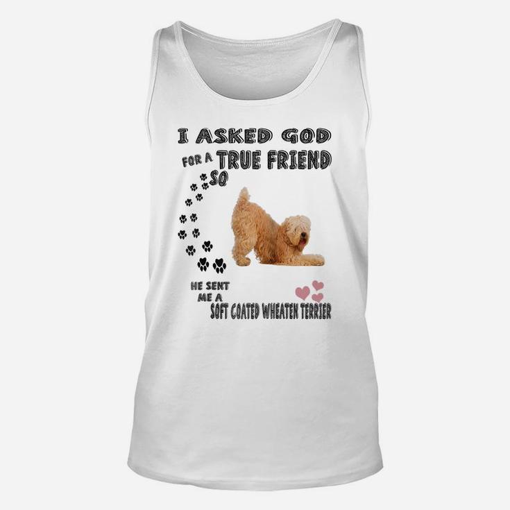 Soft Coated Wheaten Terrier Mom Dad Costume Cute Wheatie Dog Raglan Baseball Tee Unisex Tank Top