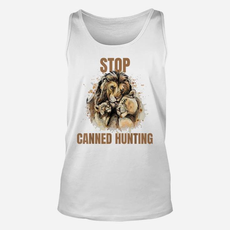 Stop Canned Hunting, Lion Lives Matter, End Trophy Hunt Unisex Tank Top