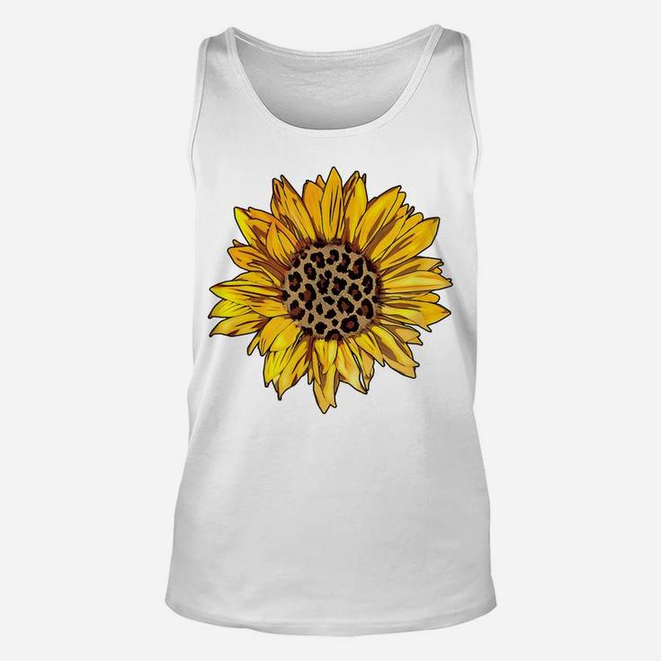 Sunflower Leopard Animal Print Fashion Flower Graphic Unisex Tank Top