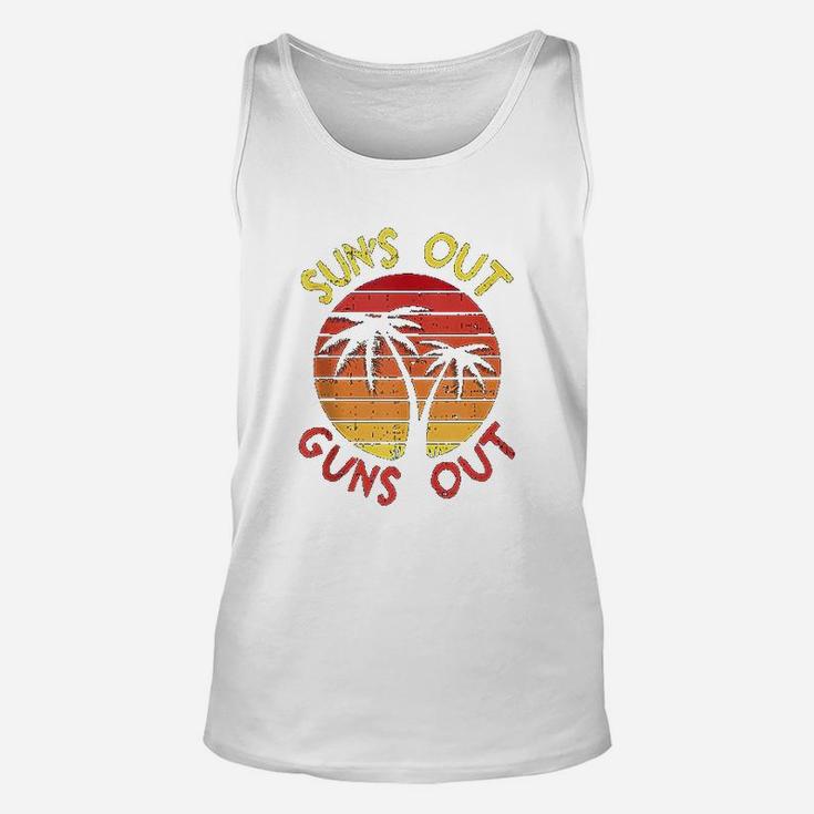 Suns Out Palm Beach Retro 80S Summer Vacation Muscle Unisex Tank Top