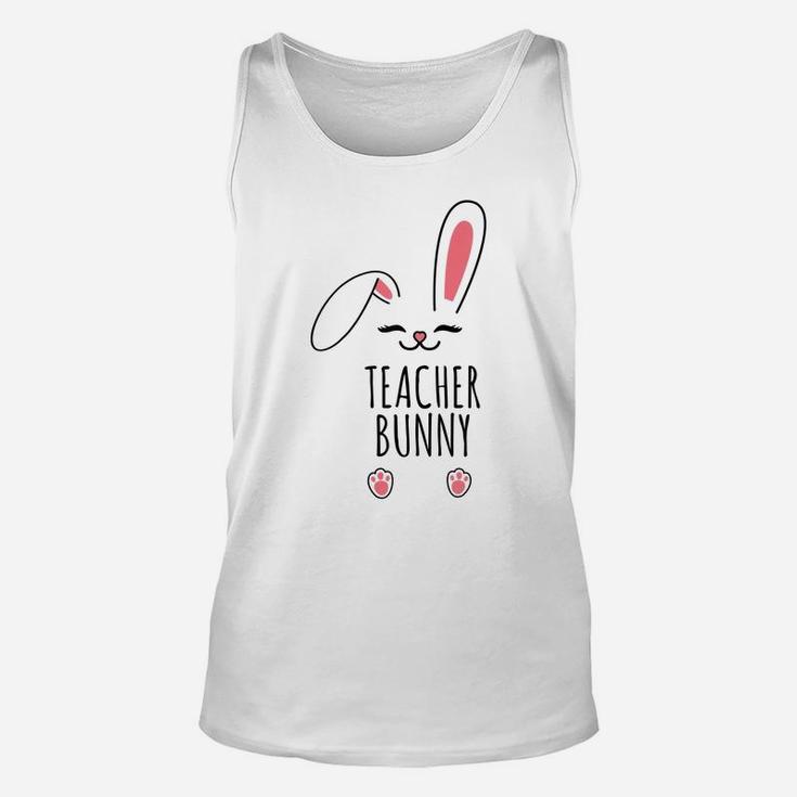 Teacher Bunny Funny Matching Easter Bunny Egg Hunting Unisex Tank Top