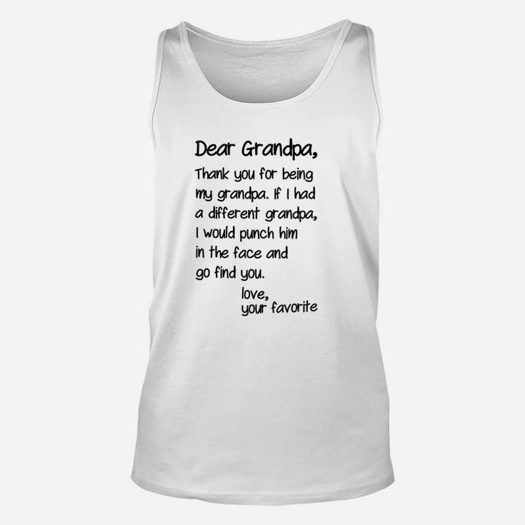Thank You For Being My Grandpa Unisex Tank Top