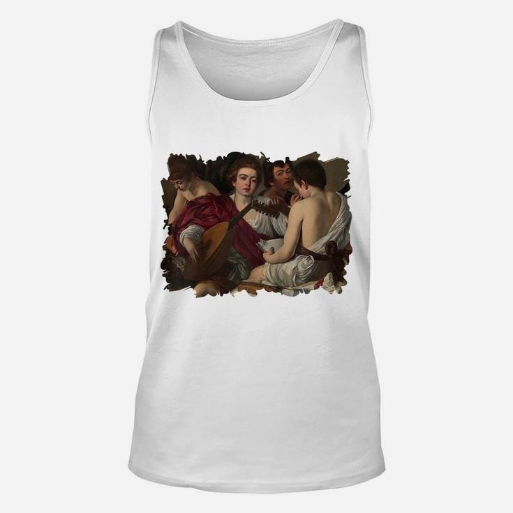 The Musicians Famous Painting By Caravaggio  Raglan Baseball Tee Unisex Tank Top