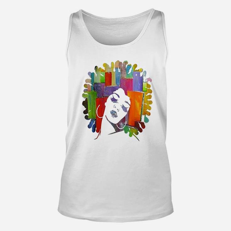 Trendy Afro Strong Melanin Queen With Natural Hair Unisex Tank Top