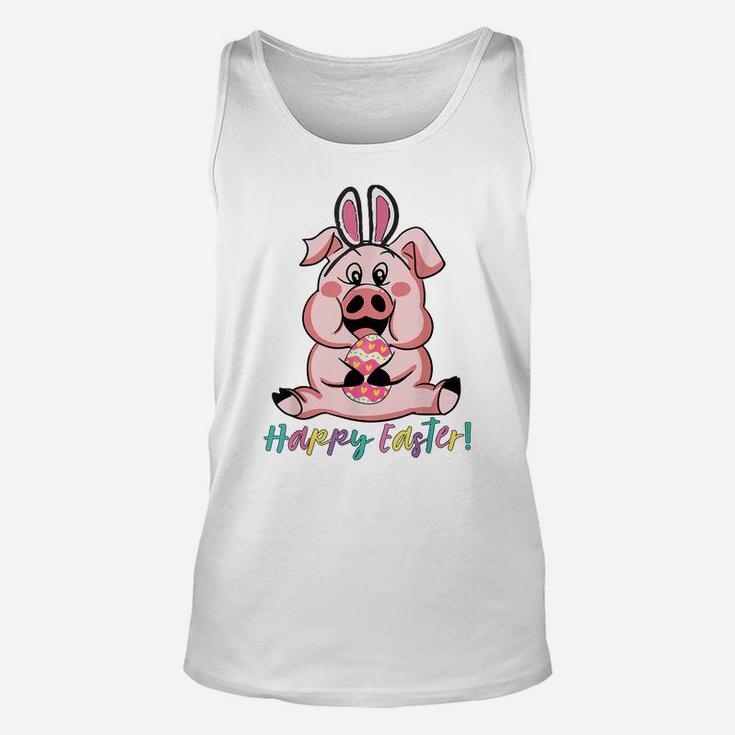 Tu Happy Easter Pig Bunny Easter Egg Hunting Costume Unisex Tank Top