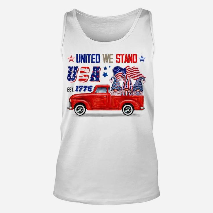 United We Stand Usa Patriotic Gnome American Flag Unisex Tank Top