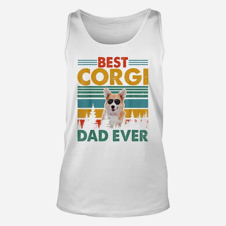 Vintag Retro Best Corgi Dog Dad Happy Father's Day Dog Lover Unisex Tank Top