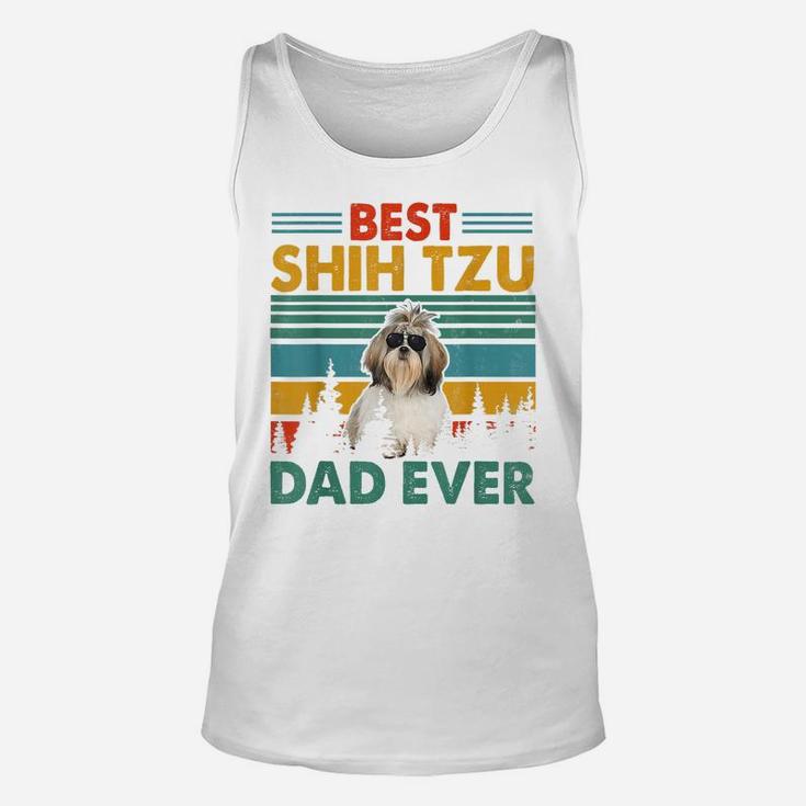 Vintag Retro Best Shih Tzu Dad Happy Father's Day Dog Lover Unisex Tank Top