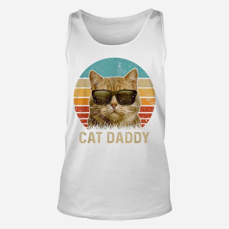 Vintage Cat Daddy Shirt Funny Cat Lover Gift Cat Dad Fathers Unisex Tank Top