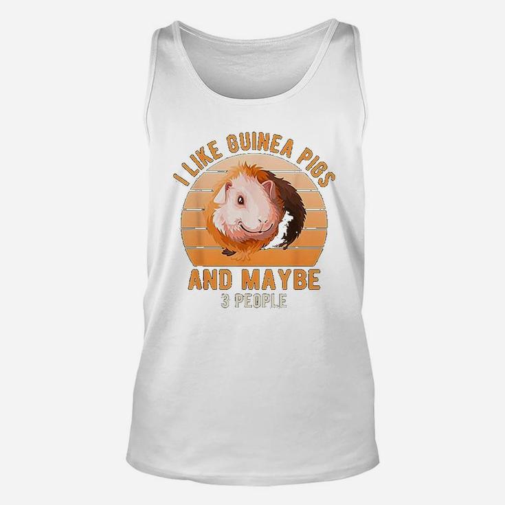 Vintage Design I Like Guinea Pigs And Maybe 3 People Unisex Tank Top