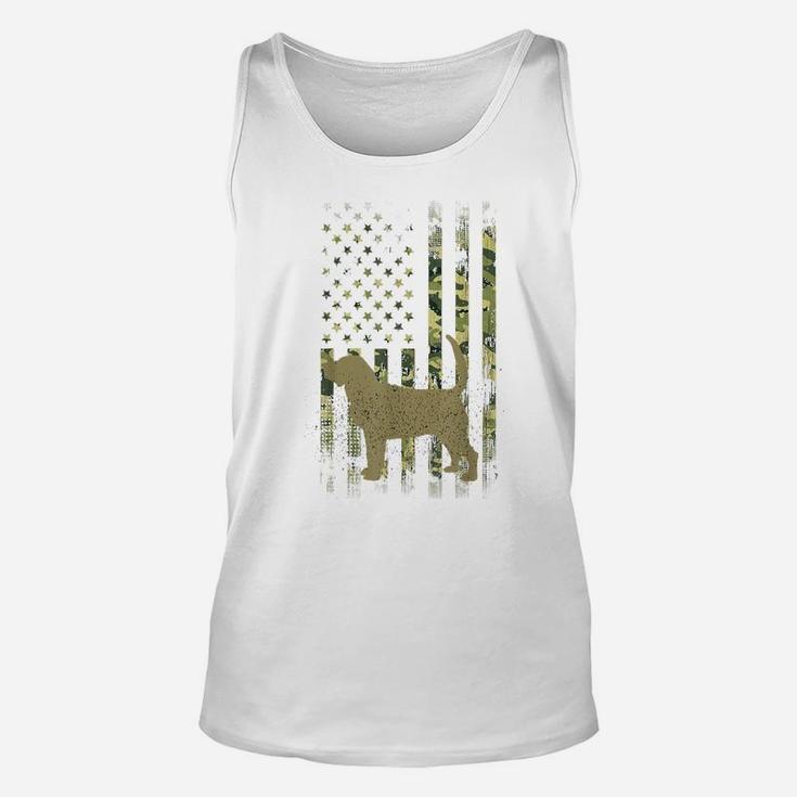 Vintage Hunting Dog Camouflage American Camo Flag Bloodhound Unisex Tank Top
