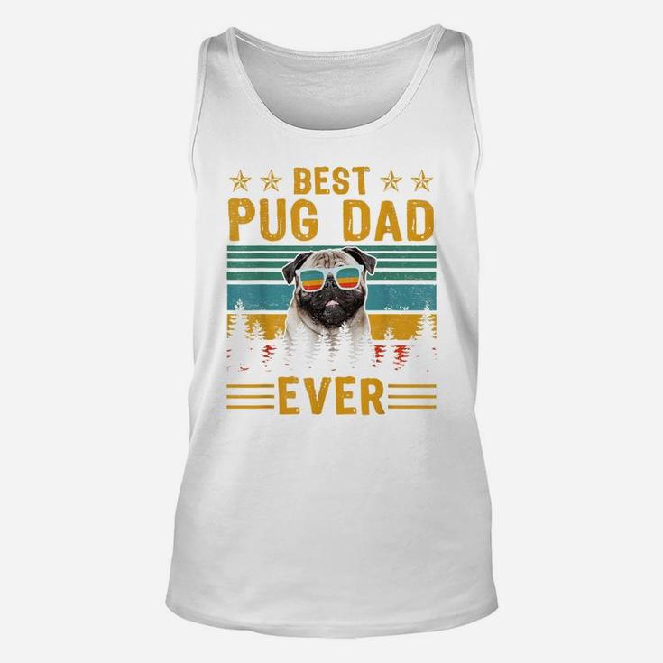 Vintage Retro Best Pug Dad Ever Dog Lover Father's Day Unisex Tank Top