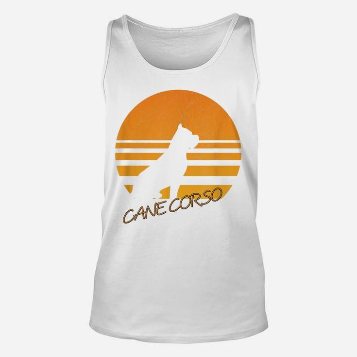 Vintage Retro Cane Corso Silhouette Sun Dog Lover T-Shirt Unisex Tank Top
