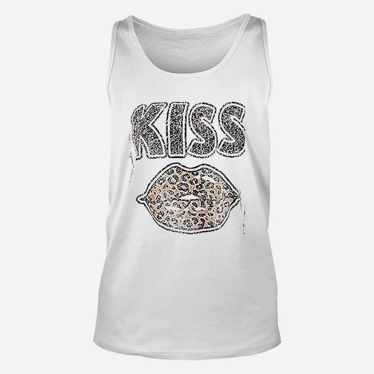 Women Leopard  Kiss Lips Unisex Tank Top