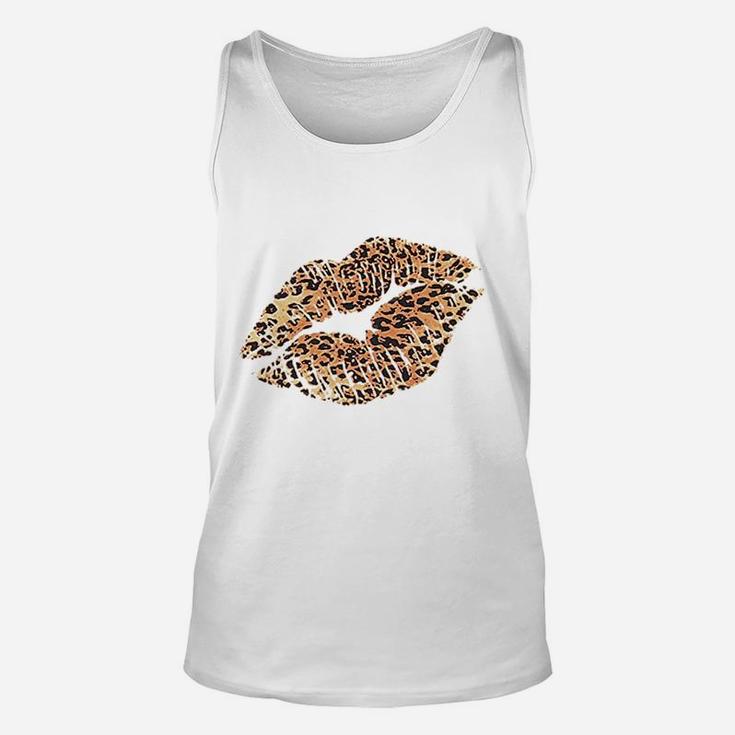 Women Leopard Lips  Summer Unisex Tank Top