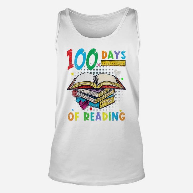 Womens 100 Days Of School Reading English Teacher Books Stack Tee Unisex Tank Top