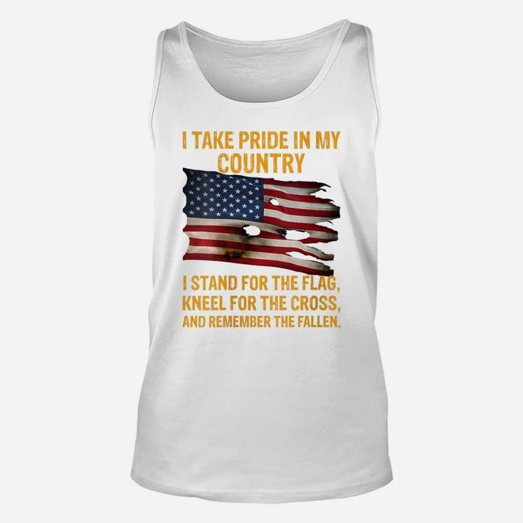 Womens I Take Pride In My Country I Stand For The Flag Kneel Unisex Tank Top