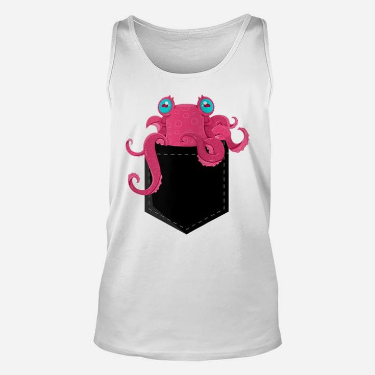 Womens Little Cthulhu Kraken Octopus In A Pocket Unisex Tank Top