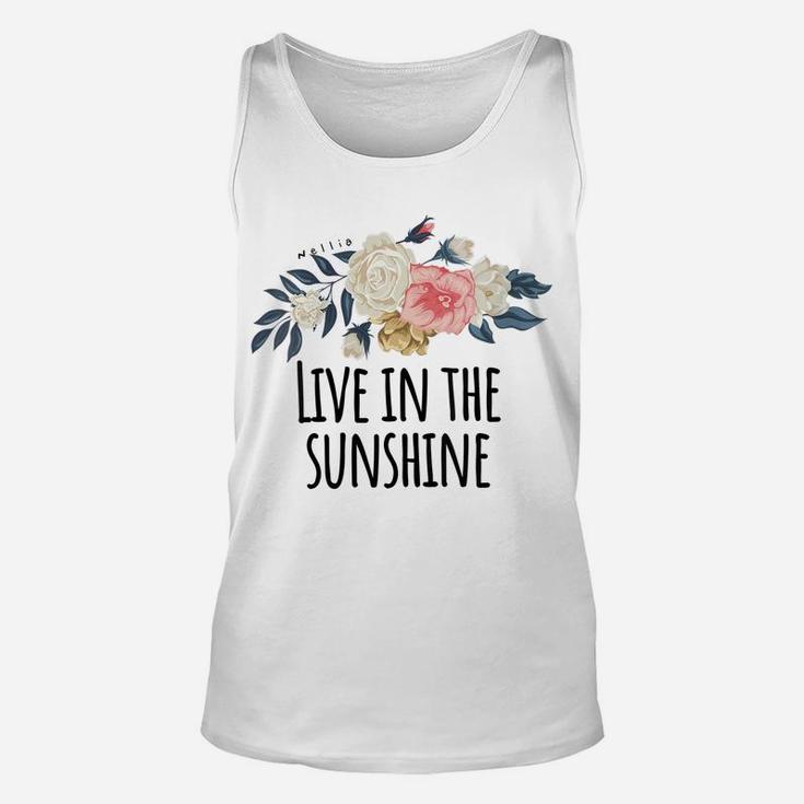 Womens Live In The Sunshine, Vacation Summer - Friend Gift Flower Unisex Tank Top