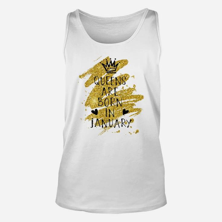 Womens Perfect Queens Are Born In January Birthday Gift Elegance Unisex Tank Top