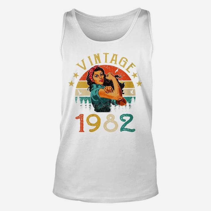 Womens Retro Vintage 1982 Made In 1982 39 Years Old 39Th Birthday Unisex Tank Top