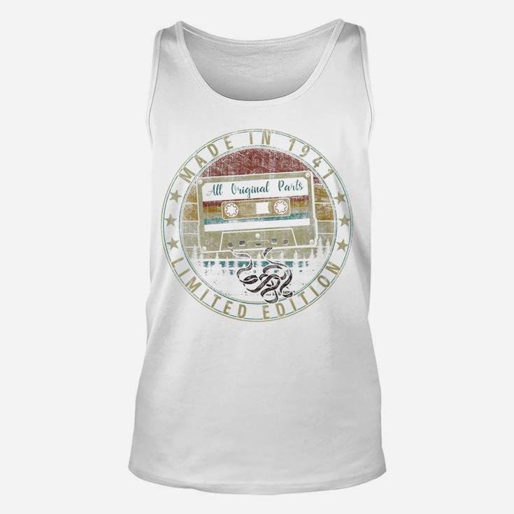 Womens Vintage Retro Cassette Tape Made In 1941 All Original Parts Unisex Tank Top